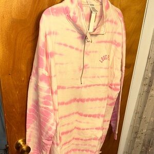 PINK Victoria's Secret Pink and White Hoodie brand new